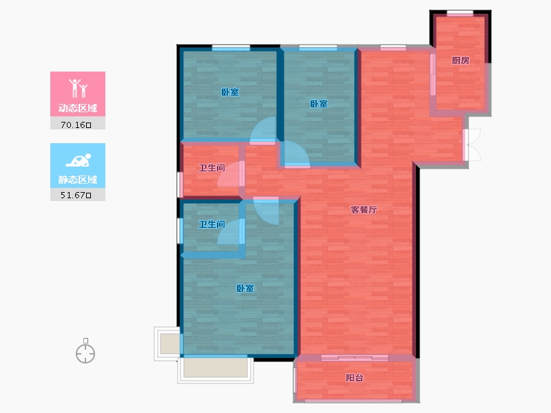 甘肃省-兰州市-城乡居壹号苑-109.17-户型库-动静分区