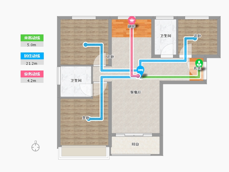 陕西省-西安市-逸景佲园-93.00-户型库-动静线