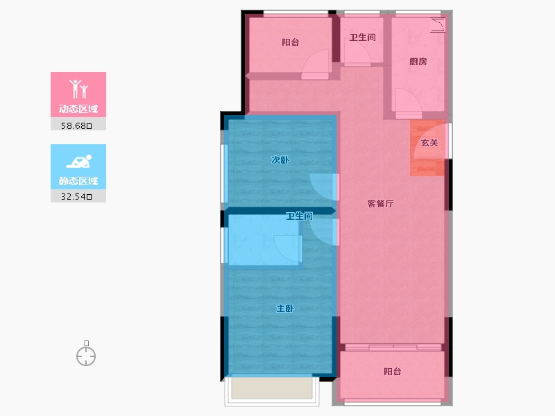 江苏省-南京市-明发北站中心-80.74-户型库-动静分区