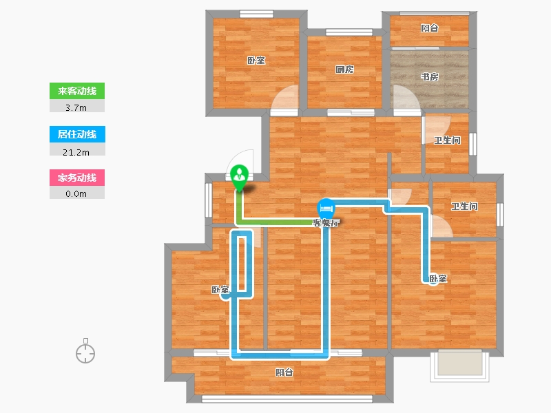 安徽省-宿州市-钟鑫·状元府-98.99-户型库-动静线