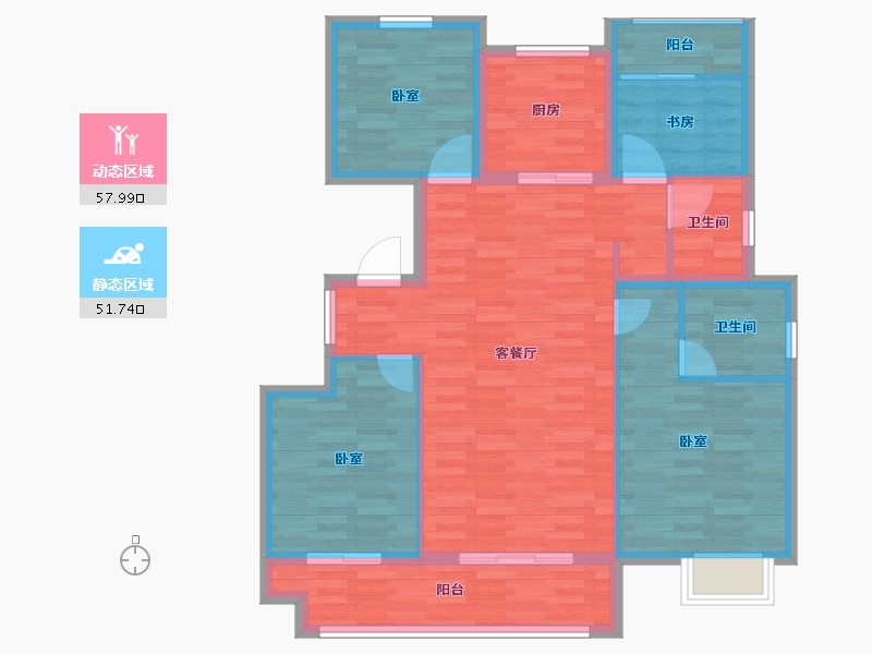 安徽省-宿州市-钟鑫·状元府-98.99-户型库-动静分区