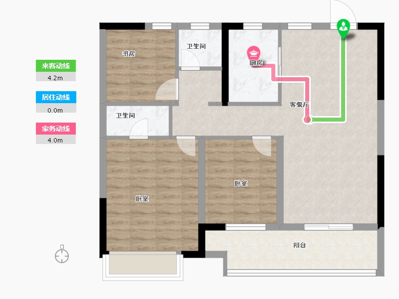 江苏省-徐州市-华美·悦澜湾-82.00-户型库-动静线