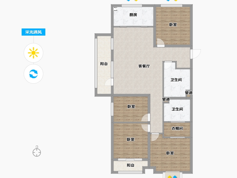 山西省-大同市-大同富力悦玺-132.00-户型库-采光通风