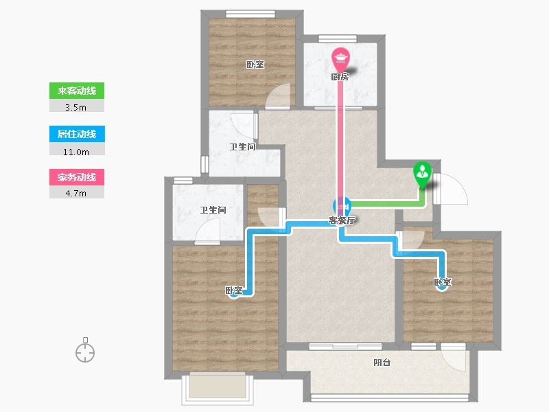 江苏省-徐州市-中南樾府-87.00-户型库-动静线