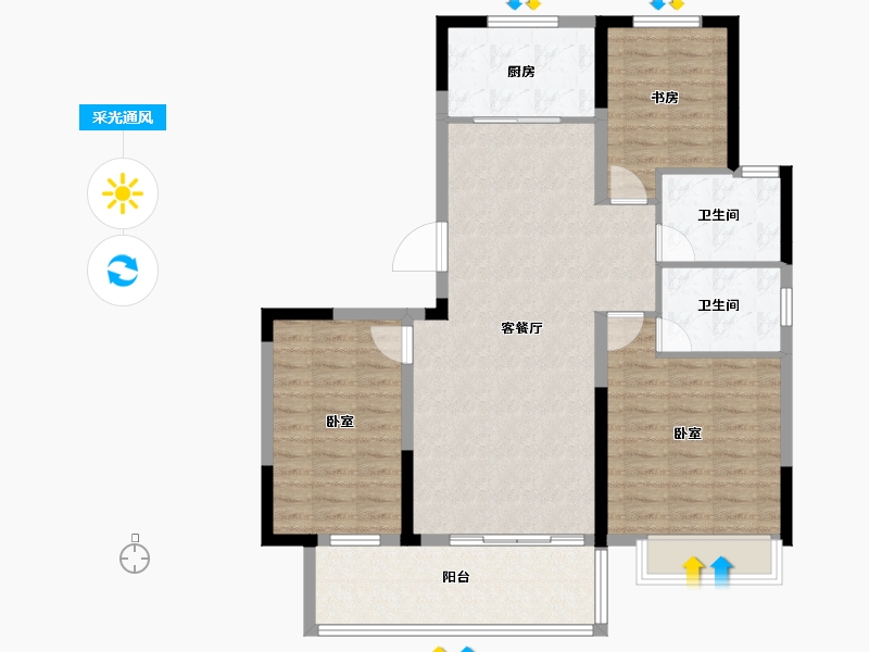 江苏省-徐州市-华美·悦澜湾-99.99-户型库-采光通风