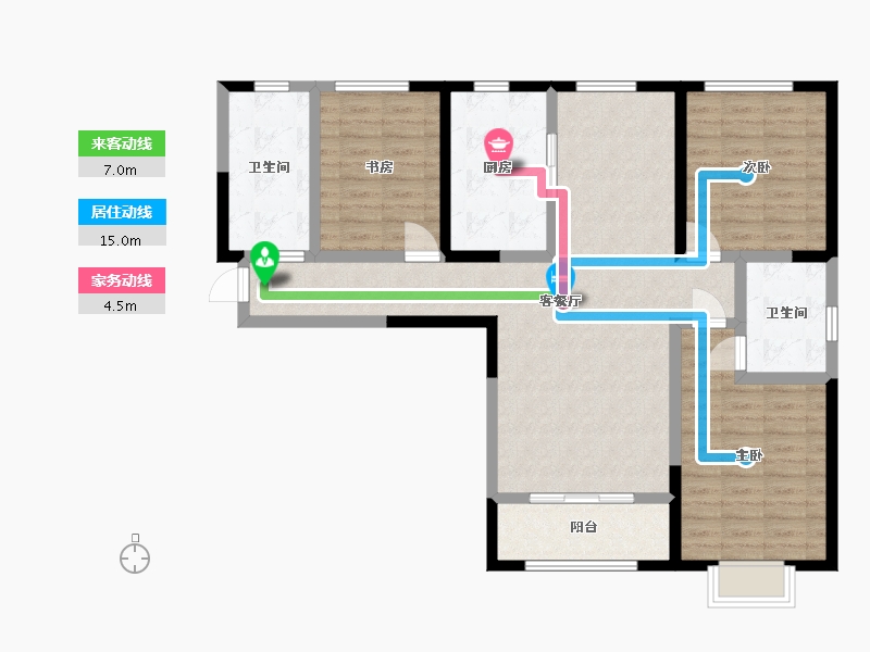 甘肃省-兰州市-康太阳光家园-104.83-户型库-动静线