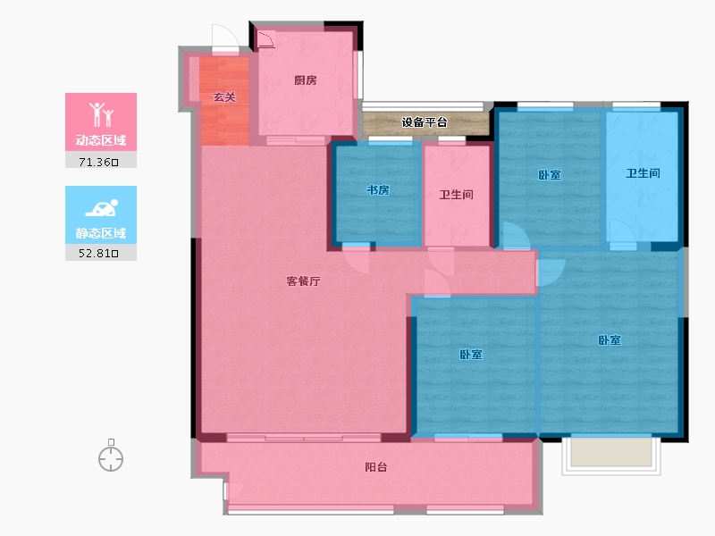 江苏省-常州市-新城华宇悦隽公馆-113.98-户型库-动静分区