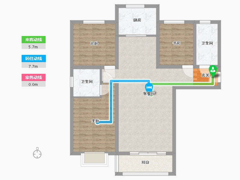 甘肃省-兰州市-润源枫华-86.67-户型库-动静线