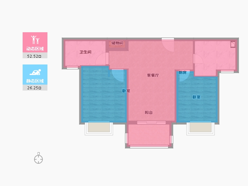 江苏省-南京市-嘉华嘉誉山-70.00-户型库-动静分区