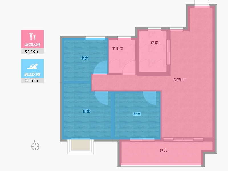 江苏省-常州市-遥光辰苑-72.00-户型库-动静分区