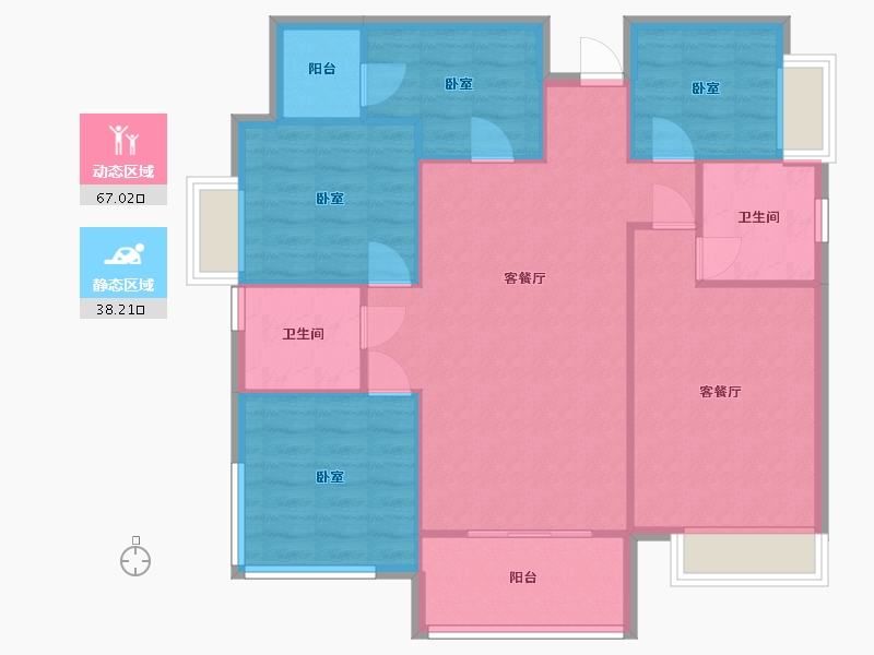 四川省-德阳市-保利国际城香雪国际-96.16-户型库-动静分区