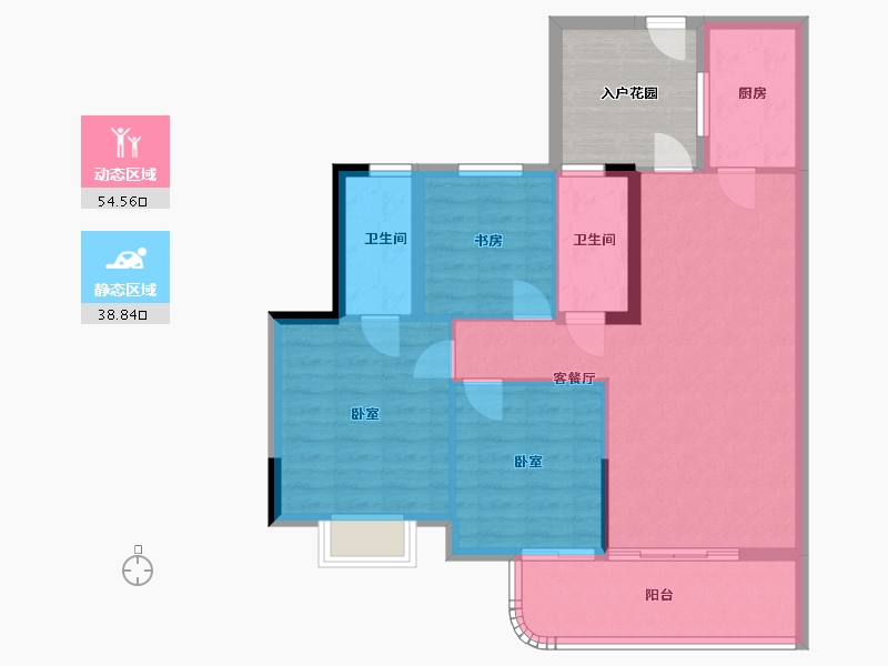 广西壮族自治区-玉林市-中鼎绿城中心-92.28-户型库-动静分区