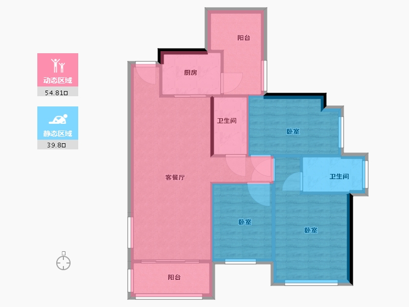 广西壮族自治区-玉林市-喜润金域悦府-86.00-户型库-动静分区