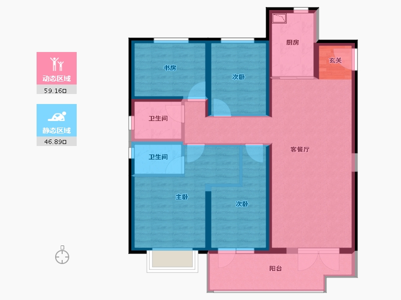 山西省-太原市-远洋尚郡-94.21-户型库-动静分区