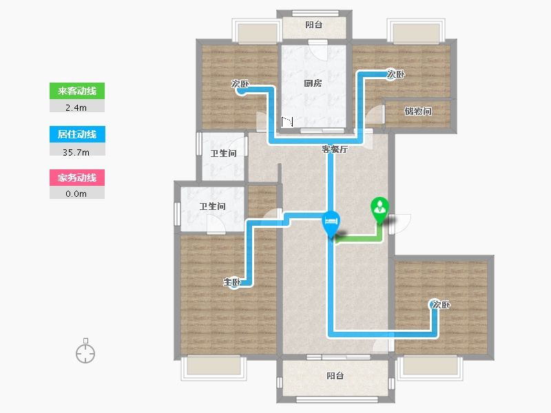 湖北省-武汉市-金地保利褐石公馆-129.90-户型库-动静线