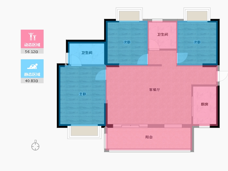 广西壮族自治区-梧州市-大都茗城-87.81-户型库-动静分区