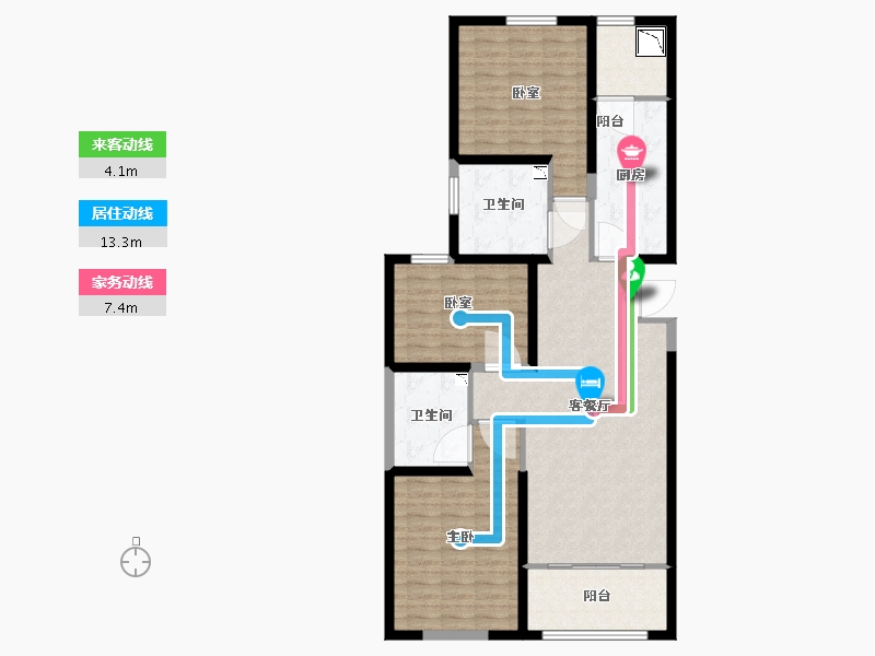 陕西省-咸阳市-咸阳恒大帝景-109.05-户型库-动静线