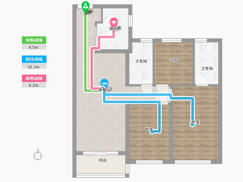 陕西省-西安市-中南君启三期-84.00-户型库-动静线