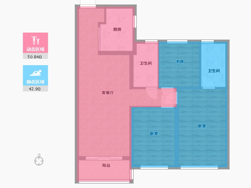 陕西省-西安市-中南君启三期-84.00-户型库-动静分区