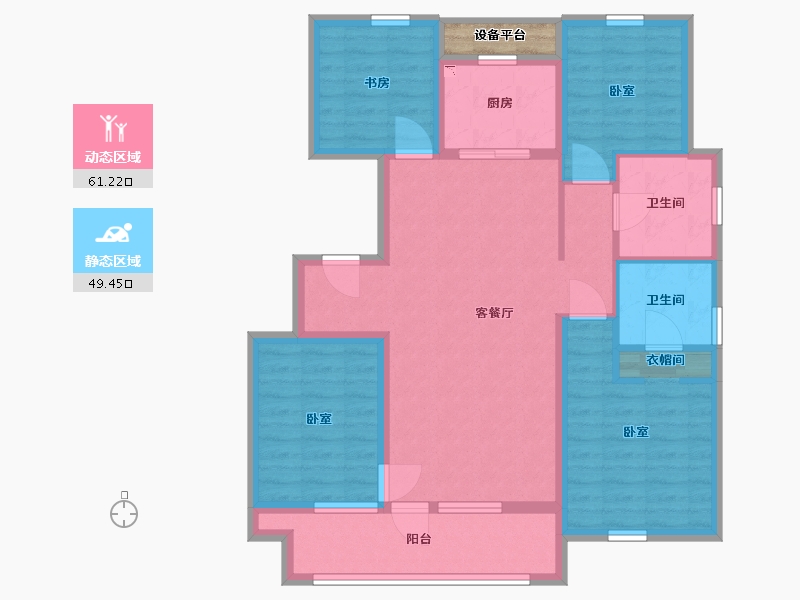 辽宁省-大连市-中梁御首府-100.00-户型库-动静分区