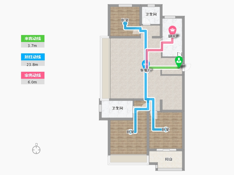 陕西省-咸阳市-绿城咸阳桂语江南-113.16-户型库-动静线