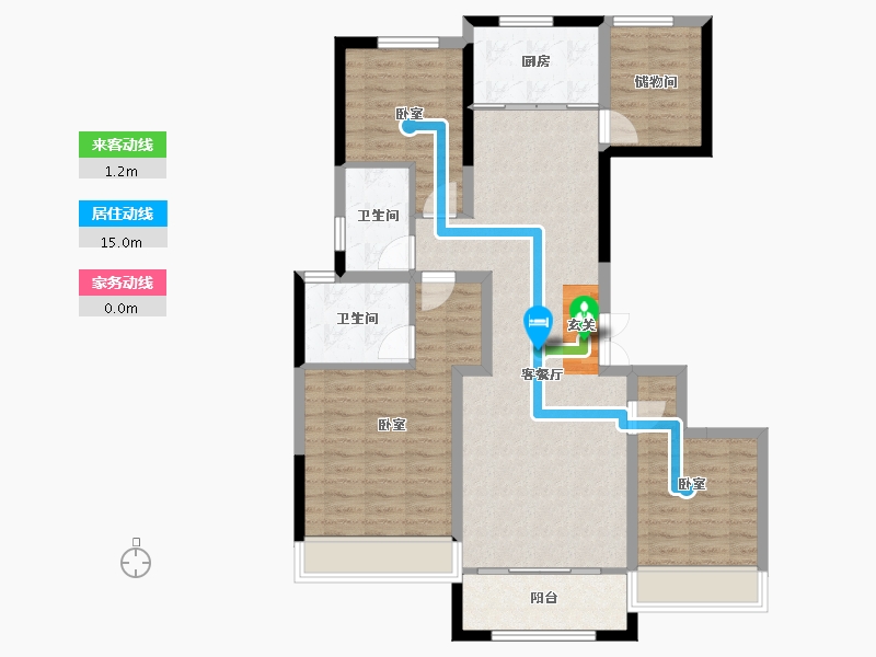 陕西省-西安市-西安金辉江山铭著-98.86-户型库-动静线