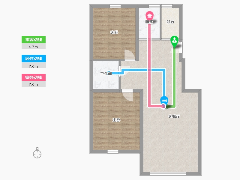 辽宁省-辽阳市-意航世纪城一期锦绣澜湾-72.97-户型库-动静线