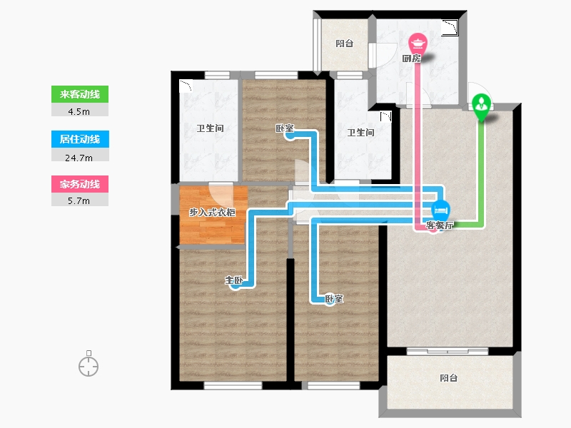 陕西省-咸阳市-咸阳恒大帝景-104.20-户型库-动静线