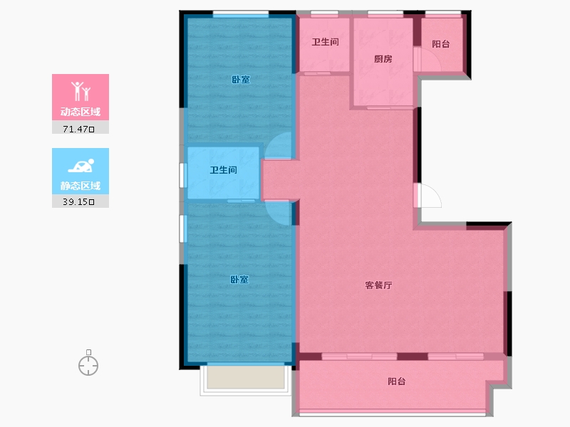 陕西省-西安市-南宫府-100.58-户型库-动静分区