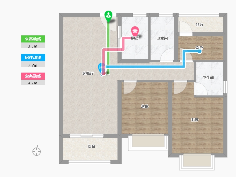 江苏省-南京市-中海城南公馆-82.00-户型库-动静线