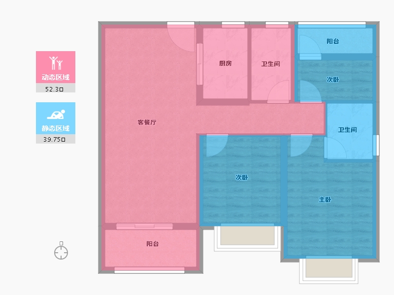 江苏省-南京市-中海城南公馆-82.00-户型库-动静分区