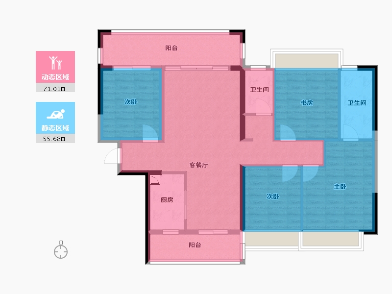 广西壮族自治区-梧州市-汇洋华府-113.99-户型库-动静分区