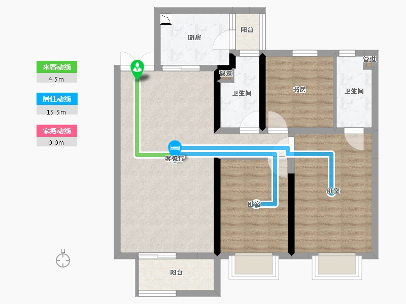 山西省-太原市-东鼎·迎泽里-83.45-户型库-动静线