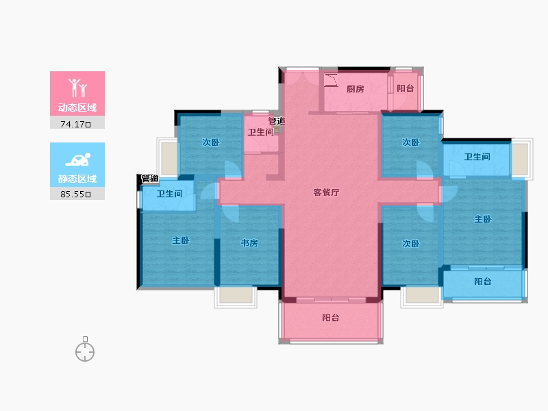 广西壮族自治区-梧州市-岑溪汇洋广场-142.57-户型库-动静分区