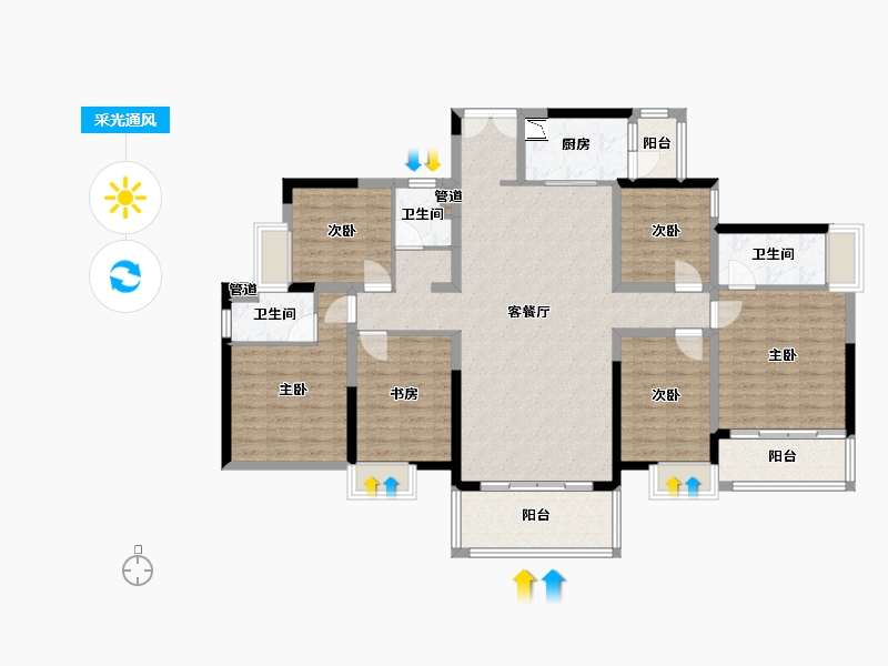 广西壮族自治区-梧州市-岑溪汇洋广场-142.57-户型库-采光通风