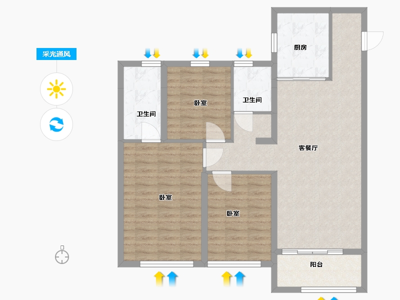 陕西省-西安市-中南君启三期-92.00-户型库-采光通风