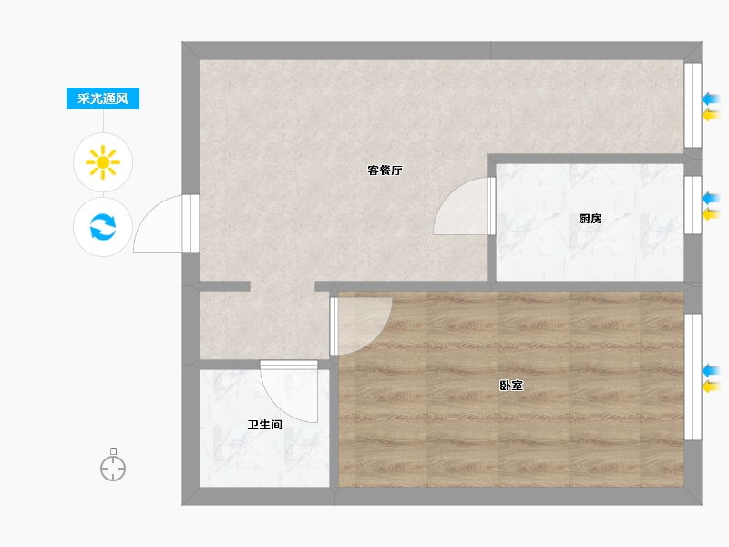 陕西省-西安市-当代宏府MOMΛ-37.65-户型库-采光通风