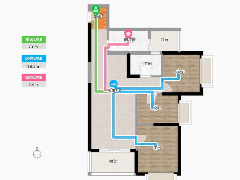 云南省-昆明市-海伦堡中央广场-74.96-户型库-动静线