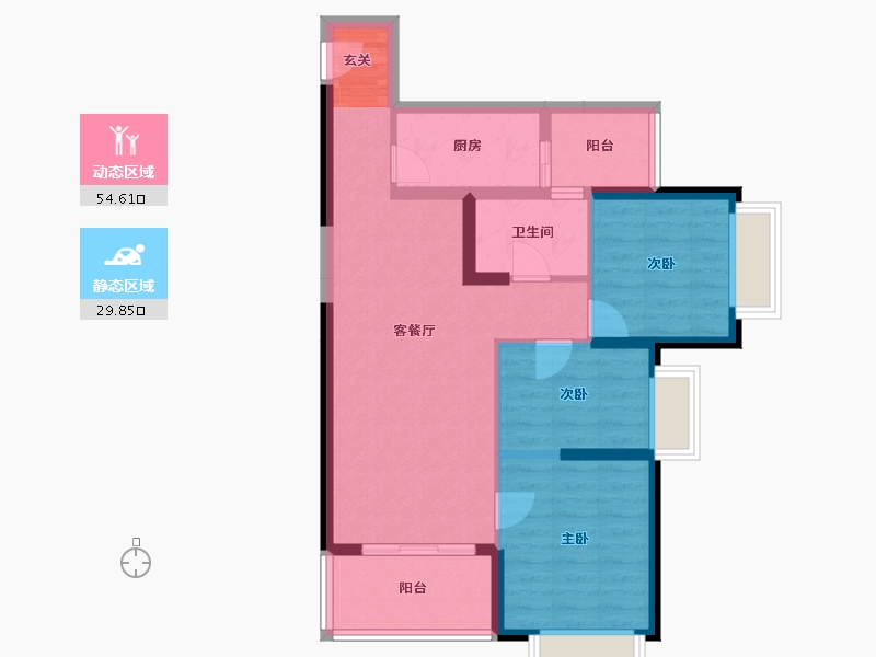 云南省-昆明市-海伦堡中央广场-74.96-户型库-动静分区