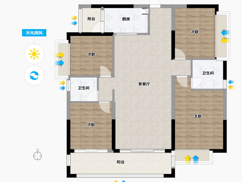 广西壮族自治区-梧州市-汇洋华府-115.16-户型库-采光通风