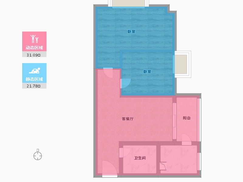 陕西省-西安市-国王的公寓-46.00-户型库-动静分区