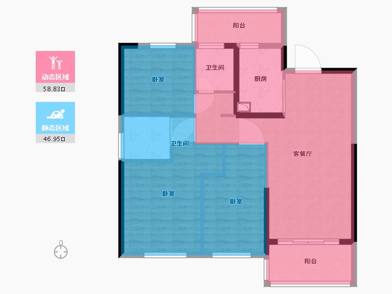 江苏省-南京市-碧桂园奥能罗马世纪城-95.00-户型库-动静分区