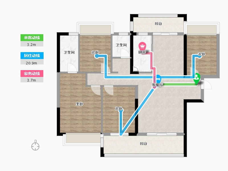 广西壮族自治区-梧州市-汇洋华府-106.26-户型库-动静线