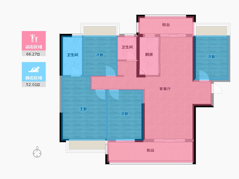 广西壮族自治区-梧州市-汇洋华府-106.26-户型库-动静分区