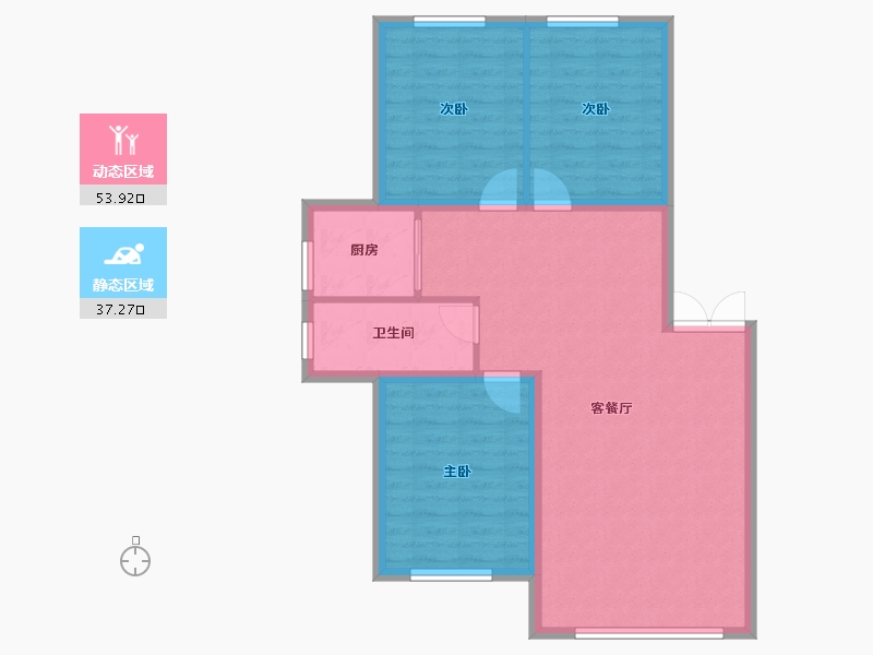 黑龙江省-齐齐哈尔市-黄金海岸-82.75-户型库-动静分区