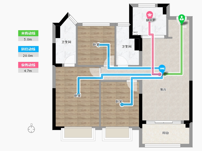 江苏省-南京市-华著兰庭-80.85-户型库-动静线