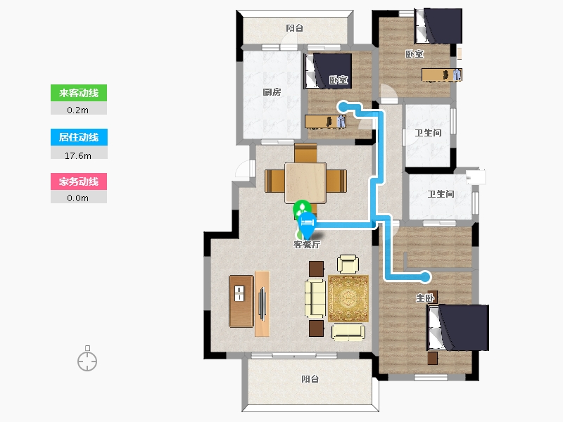 江苏省-南京市-骋望云邸-125.99-户型库-动静线