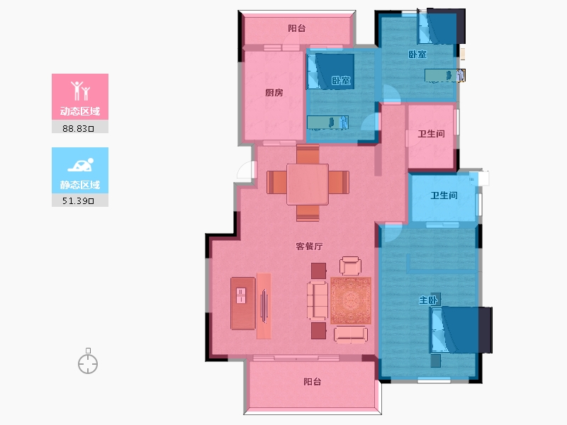 江苏省-南京市-骋望云邸-125.99-户型库-动静分区