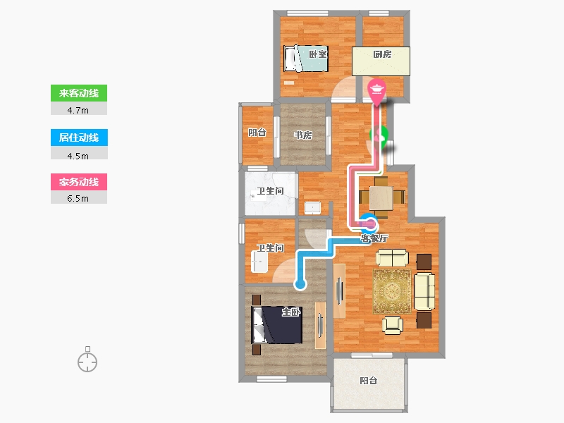 江苏省-南京市-骋望云邸-93.24-户型库-动静线