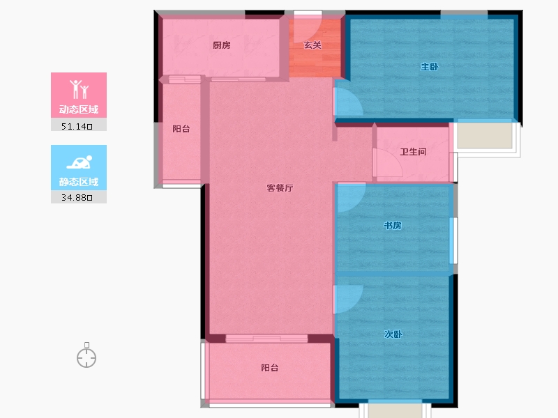 云南省-昆明市-海伦堡中央广场-76.95-户型库-动静分区